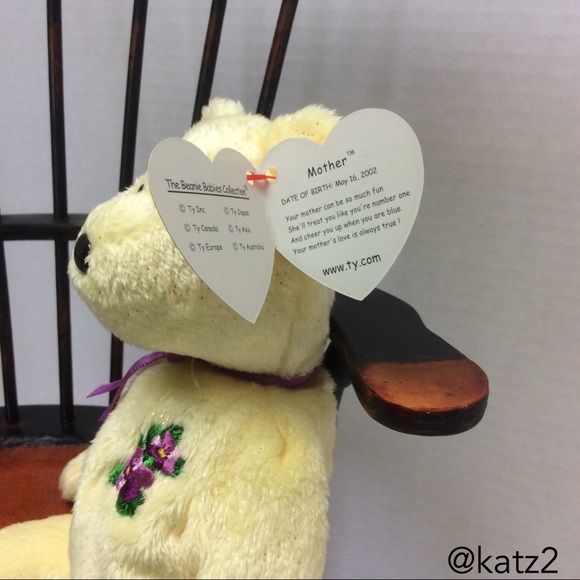 Ty Beanie Baby Retired Mother 2002 Yellow Bear - Picture 2 of 3